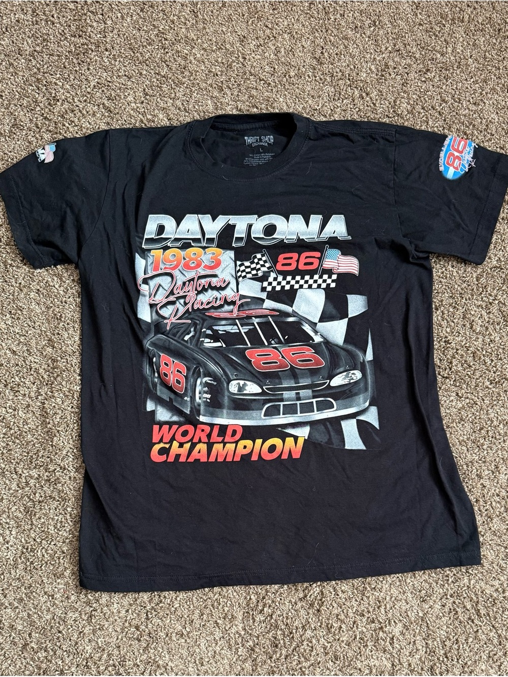 Daytona Racing Shirt Size XL Men’s Black Vintage 90s NASCAR Racing Style Shirt